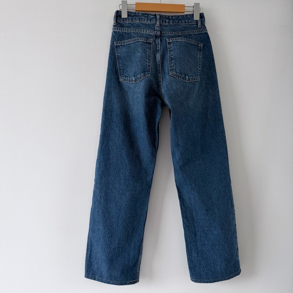 Zara Rhinestone Straight Leg Jeans XS 24 US 2 | High Rise Blue Y2K Party Denim - Picture 8 of 14